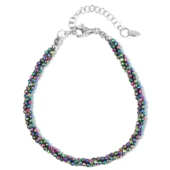 Mystik-Hämatit-Silberarmband