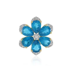 Neonblauer Apatit-Silberanhänger