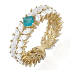 Neonblauer Apatit-Silberring (de Melo)