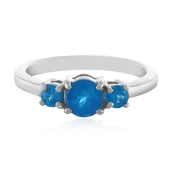 Neonblauer Apatit-Silberring