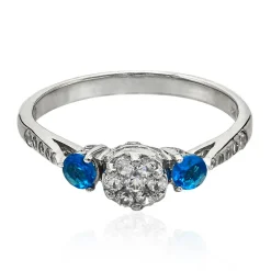 Neonblauer Apatit-Silberring