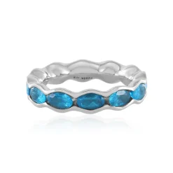 Neonblauer Apatit-Silberring