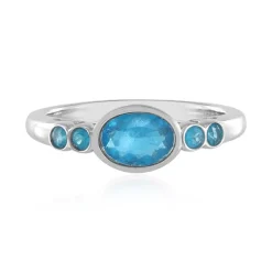 Neonblauer Apatit-Silberring