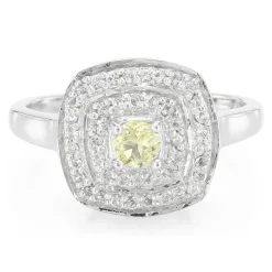 Neongelber Danburit-Silberring