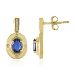 Nepalesischer Kyanit-Silberohrringe