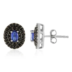 Nepalesischer Kyanit-Silberohrringe