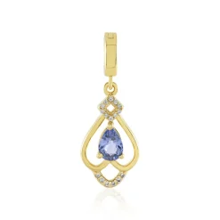 Nicht erhitzter Blauer Ceylon-Saphir-Silberanhänger