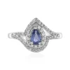 Nicht erhitzter Blauer Ceylon-Saphir-Silberring