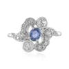 Nicht erhitzter Blauer Ceylon-Saphir-Silberring