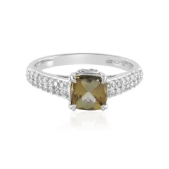 Nicht erhitzter Gelber Tansanit-Silberring