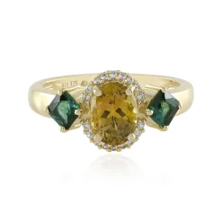 Nicht erhitzter Gelber Tansanit-Goldring (Adela Gold)