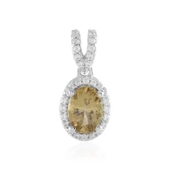 Nicht erhitzter Gelber Tansanit-Silberanhänger