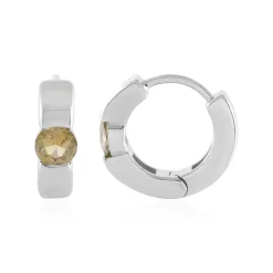 Nicht erhitzter Gelber Tansanit-Silberohrringe