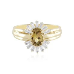 Nicht erhitzter Gelber Tansanit-Goldring (Adela Gold)