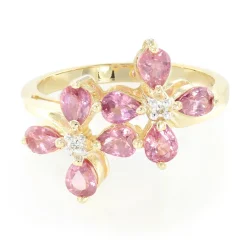 Nicht erhitzter Padparadscha-Saphir-Goldring (AMAYANI)