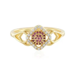 Nicht erhitzter Pinkfarbener Ceylon-Saphir-Silberring