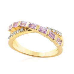 Nicht erhitzter Purpurfarbener Ceylon-Saphir-Silberring