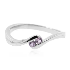Nicht erhitzter Purpurfarbener Ceylon-Saphir-Silberring