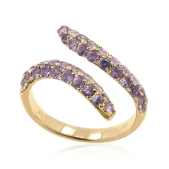 Nicht erhitzter Purpurfarbener Ceylon-Saphir-Goldring