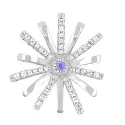 Nicht erhitzter Purpurfarbener Ceylon-Saphir-Silberanhänger