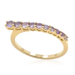 Nicht erhitzter Purpurfarbener Ceylon-Saphir-Goldring