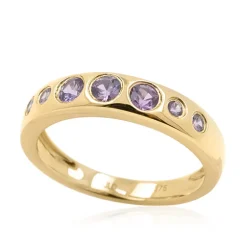 Nicht erhitzter Purpurfarbener Ceylon-Saphir-Goldring