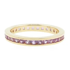 Nicht erhitzter Purpurfarbener Ceylon-Saphir-Goldring