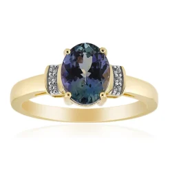 Nicht erhitzter Tansanit-Goldring