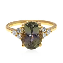 Nicht erhitzter Tansanit-Goldring