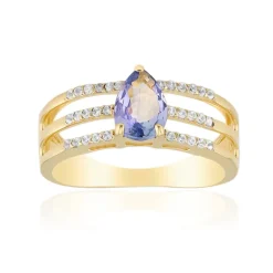 Nicht erhitzter Tansanit-Silberring