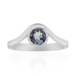 Nicht erhitzter Tansanit-Silberring