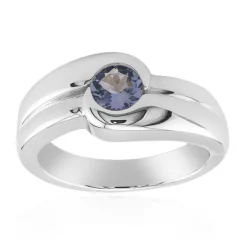 Nicht erhitzter Tansanit-Silberring (Pallanova)