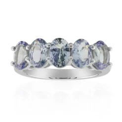 Nicht erhitzter Tansanit-Silberring (Pallanova)