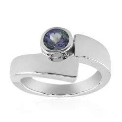 Nicht erhitzter Tansanit-Silberring (Pallanova)