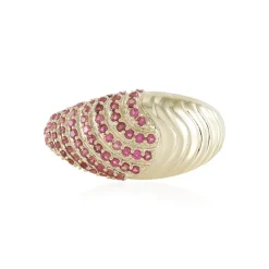 Nigerianischer Pinkfarbener Turmalin-Goldring (Adela Gold)