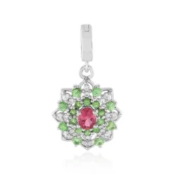 Nigerianischer Pinkfarbener Turmalin-Silberanhänger