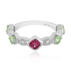 Nigerianischer Pinkfarbener Turmalin-Silberring