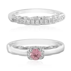 Nigerianischer Pinkfarbener Turmalin-Silberringe