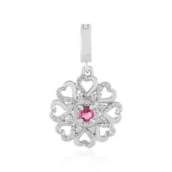 Nigerianischer Pinkfarbener Turmalin-Silberanhänger