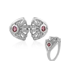 Nigerianischer Pinkfarbener Turmalin-Silberring