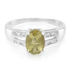 Oliven-Quarz-Silberring