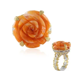 Orange Stachelauster-Silberring (Gems en Vogue)