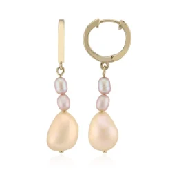 Orange Süßwasserzuchtperlen-Silberohrringe (TPC)