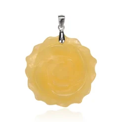 Oranger Kalzit-Silberanhänger