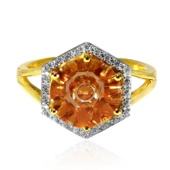 Oranger Quarz-Goldring (Glenn Lehrer)