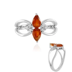 Oranger Tansania-Kyanit-Silberring