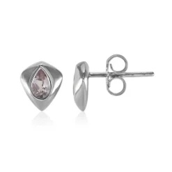 Ouro Preto-Pinkfarbener Topas-Silberohrringe