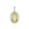 Ouro Verde-Quarz-Silberanhänger