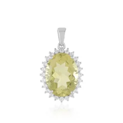 Ouro Verde-Quarz-Silberanhänger