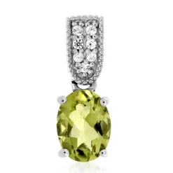 Ouro Verde-Quarz-Silberanhänger